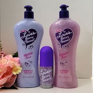 Love's BERRY SWEET Body Mist 1.5 oz, Lotion 12 oz, Body Wash 12 oz by DANA